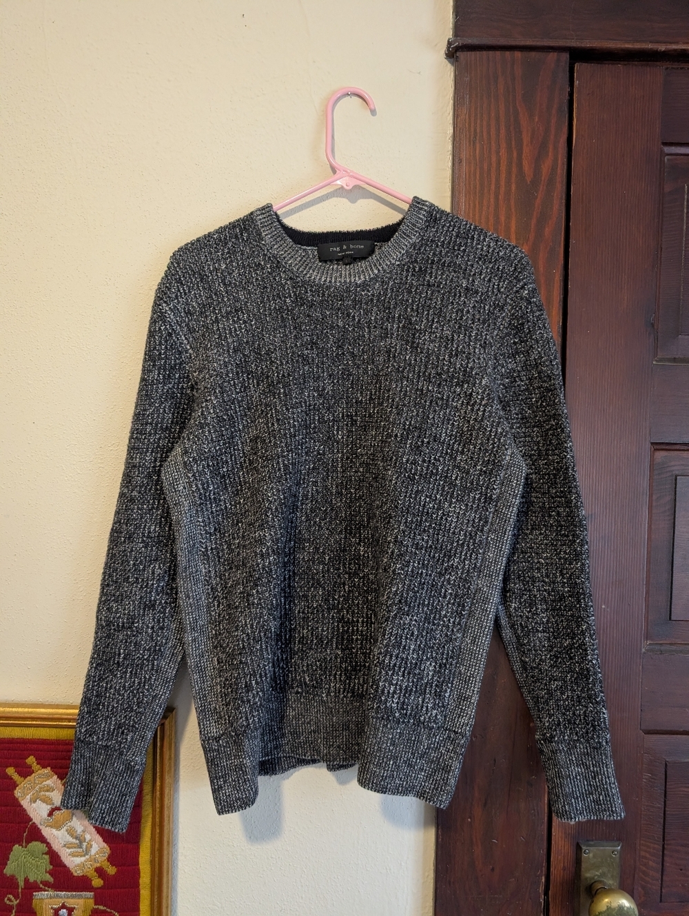 Rag & Bone 100% Wool Heathered Gray Crewneck Sweater